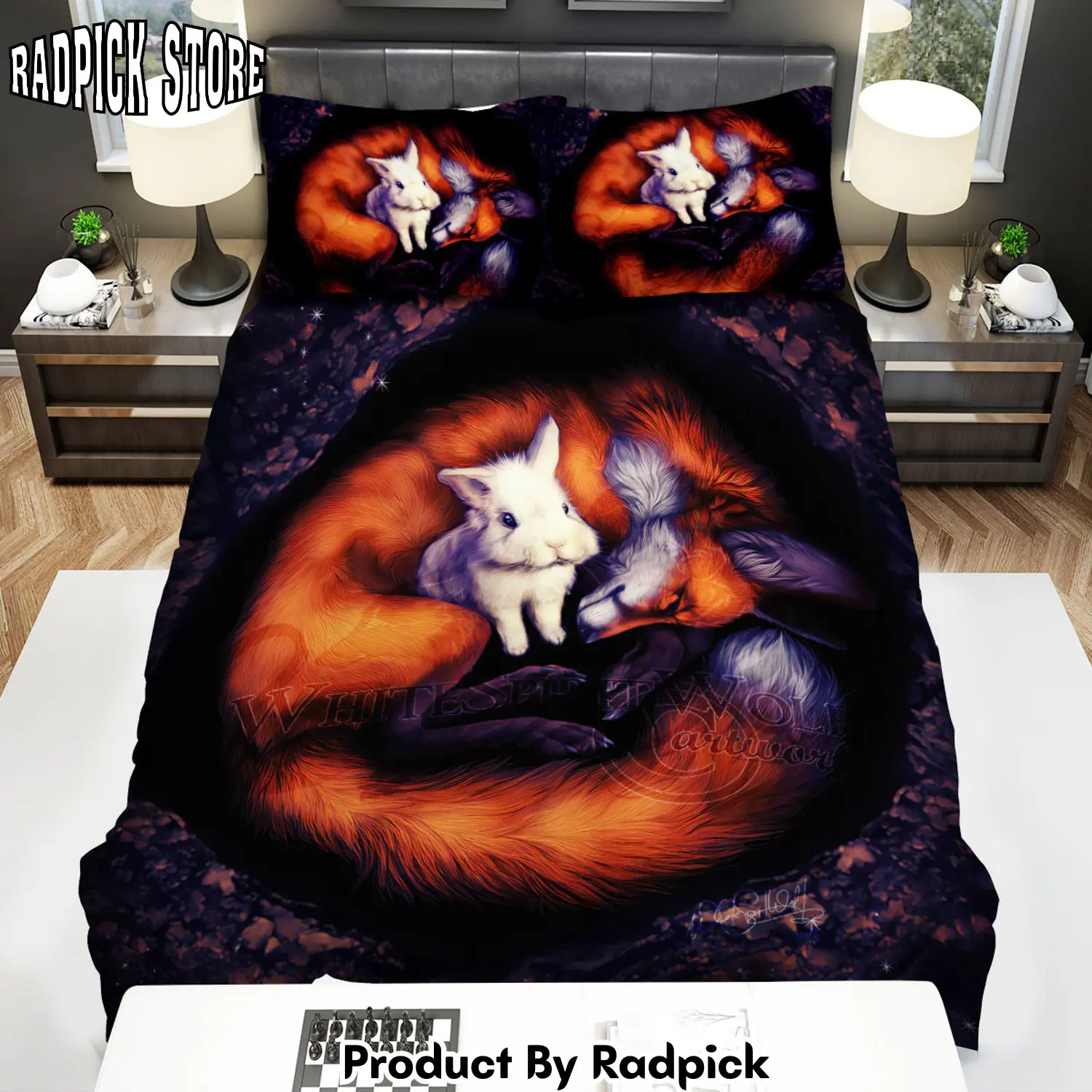 Radpick the fox and the white bunny duvet cover bedroom sets comfortable bedding sets rp3271256